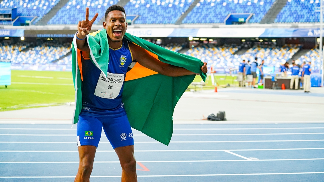 O velocista Paulo André vem de ouros nos 100m e 200m na Universíade, em Nápoles, na Itália. Foto: Raul Vasconcelos/rededoesporte.gov.br